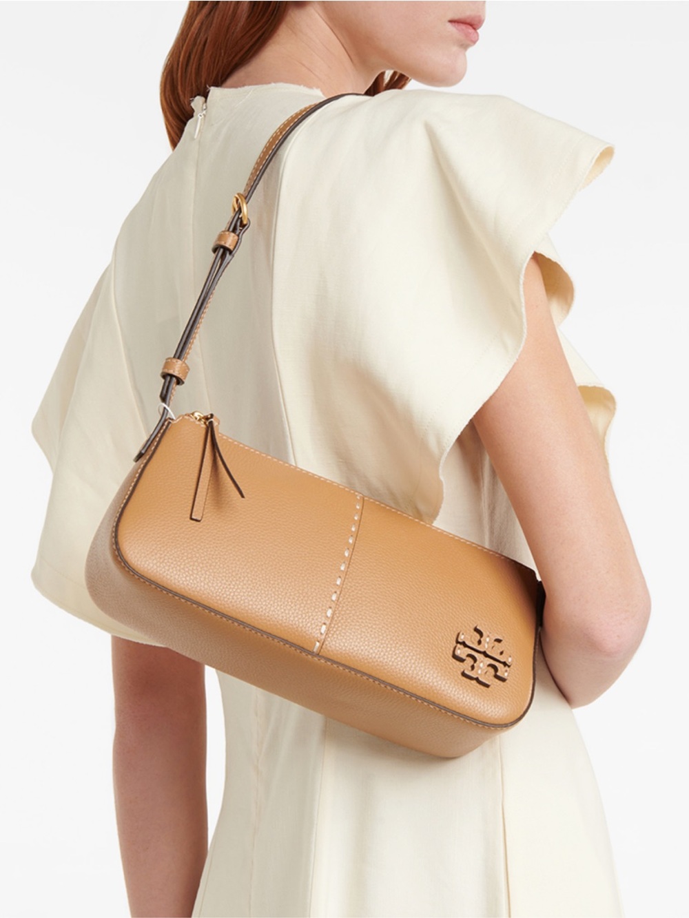 Tory Burch Mcgaw Wedge Shoulder Bag Tan